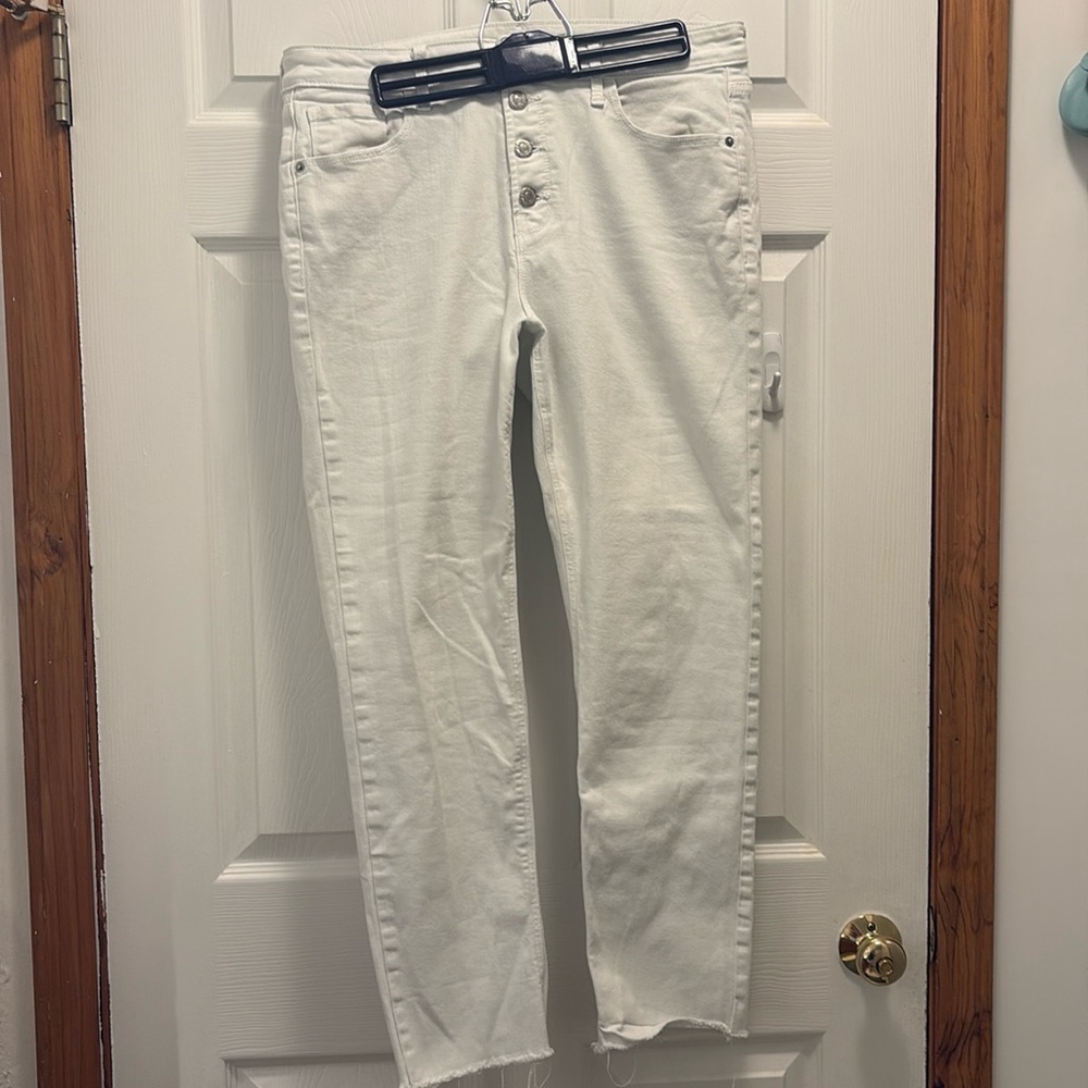 OLD NAVY white raw-hem jeans